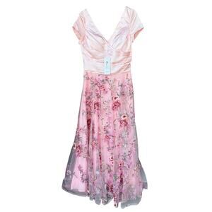 Wear Your Love Mother of the Bride Whimsigoth Pink Embroidered Maxi Dress NWT 12
